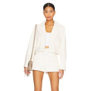 Line & Dot, Selena Fringe Short in Bone, Size L